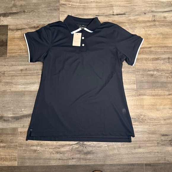 Peter Millar Tops - Peter‎ Millar Black Polo Shirt with White Trim